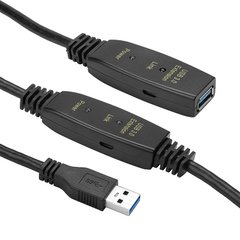 Купить Активный удлинитель PowerPlant USB 3.0 AM – AF, 10 м (CA912858) в Украине