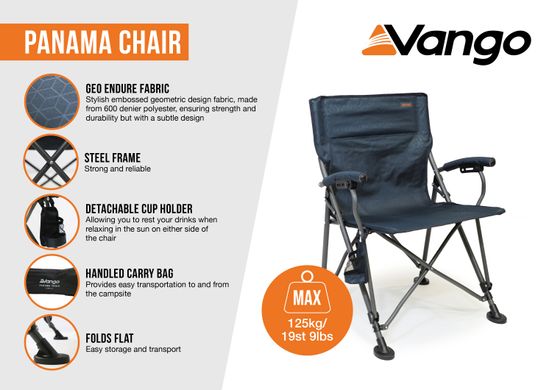 Купити Стілець кемпінговий Vango Panama Chair Granite Grey (CHTPANAMA000002) в Україні