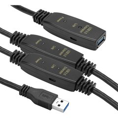 Купить Активный удлинитель PowerPlant USB 3.0 AM – AF, 20 м (CA912865) в Украине
