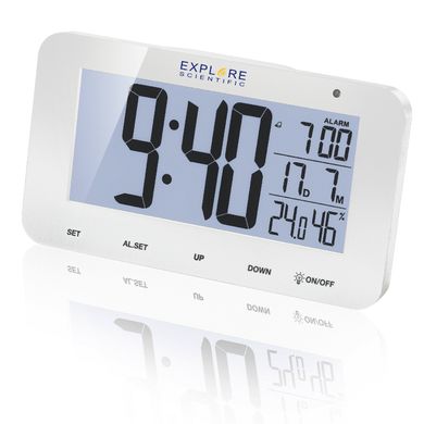 Купить Часы настольные Explore Scientific RC Alarm White (RDC1004GYELC2) в Украине