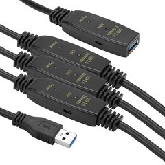 Купить Активный удлинитель PowerPlant USB 3.0 AM – AF, 30 м (CA912872) в Украине