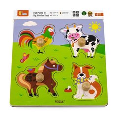 Купити Дерев'яна рамка-вкладиш Viga Toys Звірята на фермі (50839) в Україні