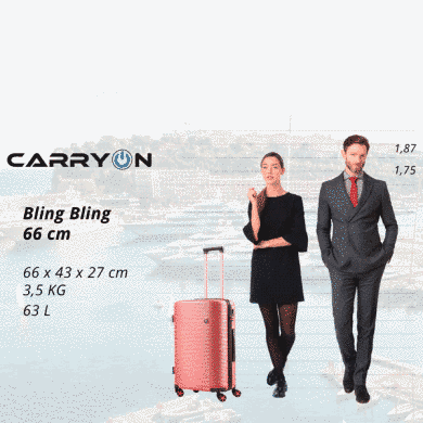 Купити Валіза CarryOn Bling Bling (M) Rose Gold в Україні