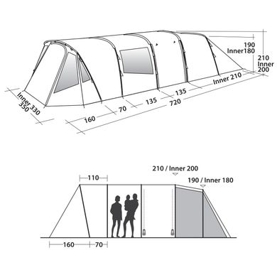 Купити Палатка Easy Camp Palmdale 600 Lux Forest Green (120372) в Україні
