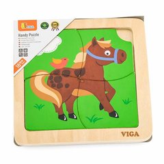 Купити Дерев'яний мініпазл Viga Toys Коник, 4 ел. (51312) в Україні