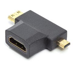 Купить Переходник PowerPlant HDMI (F) - mini HDMI (M)/micro HDMI (M) (CA912056) в Украине