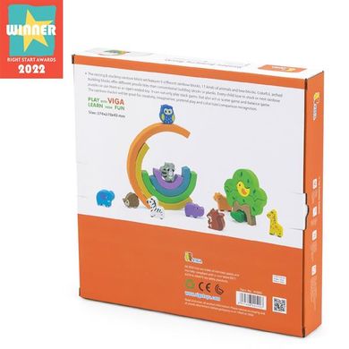 Купить Деревянная игра-балансир Viga Toys Радуга (44590) в Украине