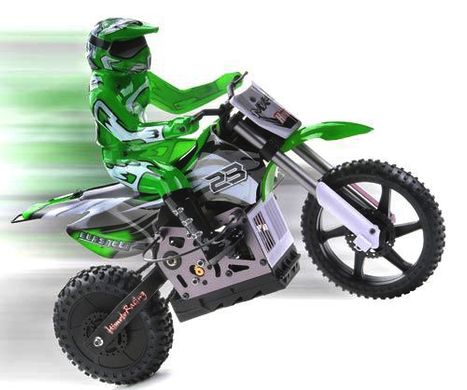 Купити Радіокерована модель Мотоцикл 1:4 Himoto Burstout MX400 Brushed (зелений) в Україні
