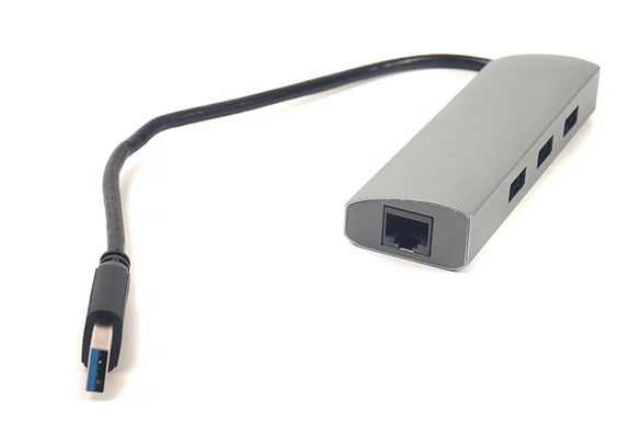 Купити Перехідник PowerPlant USB 3.0 3 порту + Gigabit Ethernet (CA910564) в Україні