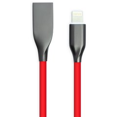 Купити Кабель PowerPlant USB - Lightning, 1м, силікон, червоний (CA911400) в Україні