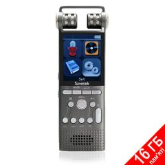 Купити Професійний цифровий диктофон Savetek GS-R06 з лінійним входом, 16 Гб пам'яті, стерео, SD до 64 Гб. в Україні