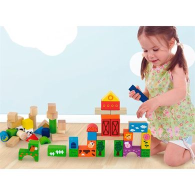 Купити Дерев'яні кубики Viga Toys Ферма, 50 шт., 3 см (50285) в Україні