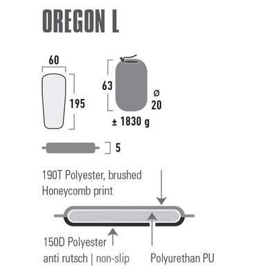Купить Коврик самонадувающийся High Peak Oregon L 5 см Citronelle (41125) в Украине