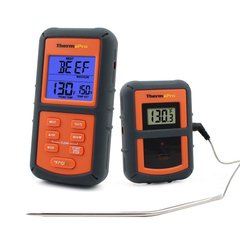 Беспроводной термометр ThermoPro TP-07 в прорезиненном корпусе Серый с оранжевым (mdr_0113)