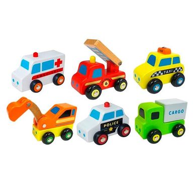 Купити Набір машинок Viga Toys Спецтранспорт 6 шт. (59621) в Україні