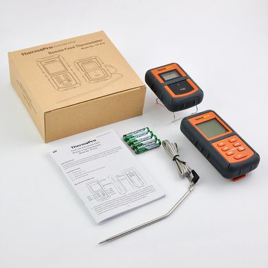Купить Беспроводной термометр ThermoPro TP-07 в прорезиненном корпусе Серый с оранжевым (mdr_0113) в Украине
