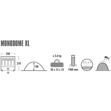 Купить Палатка High Peak Monodome XL 4 Black (10310) в Украине