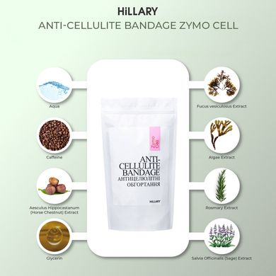 Купить Набор Антицеллюлитные энзимные обертывания + жидкость Hillary Anti-cellulite Zymo Cell (6 процедур) в Украине