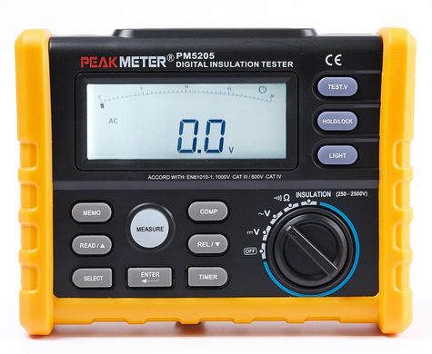 Купити Тестер опору ізоляції Peakmeter PM5205 (мегомметр) в Україні