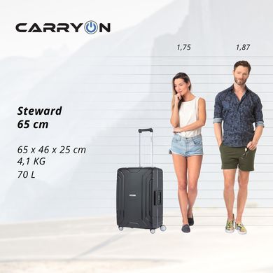 Купити Валіза CarryOn Steward (M) Black (502323) в Україні