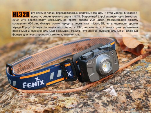 Купить Фонарь налобный Fenix ​​HL32R серый в Украине