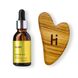 Скребок гуаша для лица деревянный + Органическое масло арганы