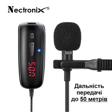 Купити Бездротовий мікрофон для телефону, смартфона петличний Nectronix WM-50, до 50 метрів в Україні