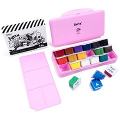 Купити Гуаш Arrtx 18 кольорів по 30 мл (AJG-001-18D), рожева коробка (LC302307) в Україні