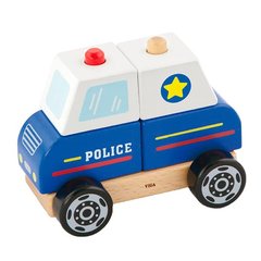 Купити Дерев'яна пірамідка Viga Toys Поліцейська машинка (50201) в Україні