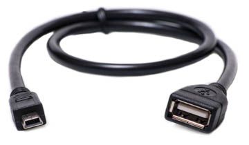 Купити Кабель PowerPlant OTG USB 2.0 AF - Mini, 0.5м (KD00AS1235) в Україні