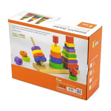 Купить Набор деревянных пирамидок Viga Toys Три фигуры (50567) в Украине