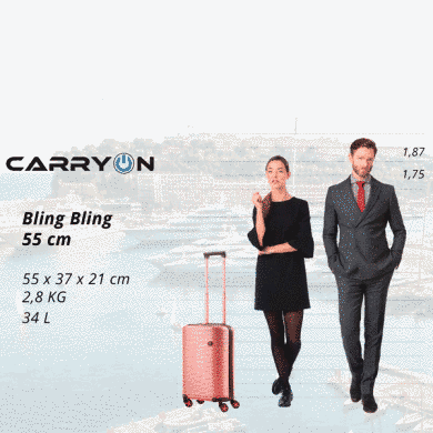 Купити Валіза CarryOn Bling Bling (S) Rose Gold в Україні