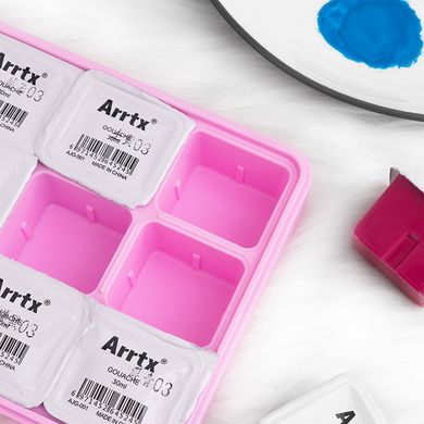 Купити Гуаш Arrtx 18 кольорів по 30 мл (AJG-001-18D), рожева коробка (LC302307) в Україні