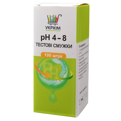 Купити Індикаторні смужки на pH 4–8 (100 шт.) UKRHIM TS-PH8-100 в Україні