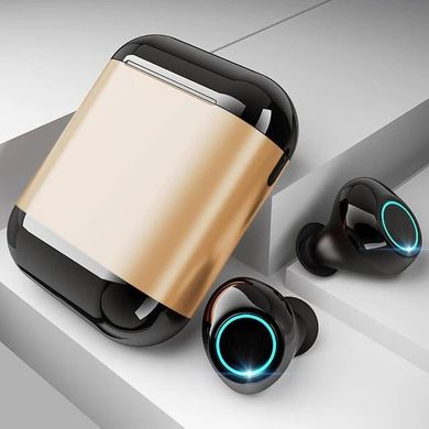 Купити Бездротові bluetooth навушники Tomkas S7-TWS, золотистий бокс в Україні