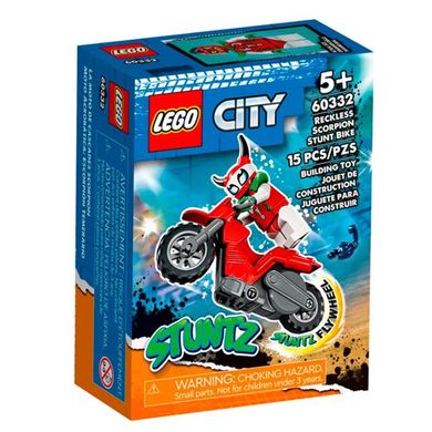 Купить Конструктор LEGO City Stuntz Каскадерский мотоцикл Авантюрного скорпиона​ 15 деталей (60332) в Украине