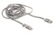 Кабель PowerPlant Quick Charge 2A 2-в-1 cotton USB 2.0 AM - Lightning/Micro 2м grey (CA910496)