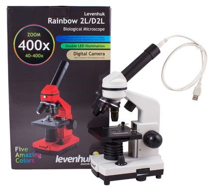 Купить Микроскоп Levenhuk Rainbow D2L, 0,3 Мпикс, Moonstone\Лунный камень в Украине