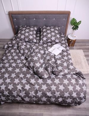 Купить Комплект постельного белья Brettani Семейный Звёзды Бязь 669gray-4 в Украине