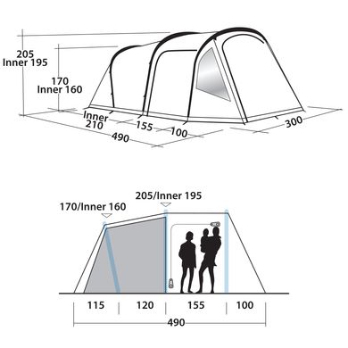 Купить Палатка Easy Camp Base Air 500 Aqua Stone (120335) в Украине