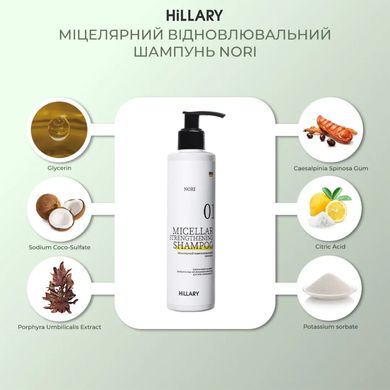 Купити Міцелярний відновлювальний шампунь Norі Hillary Nori Micellar Strengthening Shampoo, 250 мл в Україні