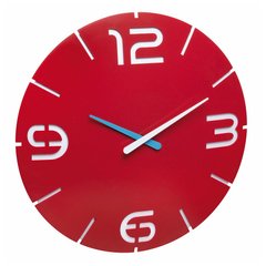 Купити Настінний годинник TFA 60304705 "CONTOUR" червоний/білий, d=350x35 мм в Україні