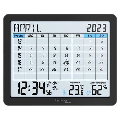 Купити Годинник-календар настільний Technoline WT2600 Black (WT2600) в Україні