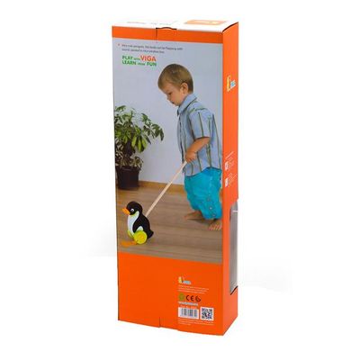 Купити Дерев'яна каталка Viga Toys Пінгвінчик (50962) в Україні