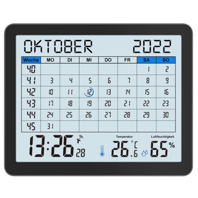 Купить Часы-календарь настольные Technoline WT2600 Black (WT2600) в Украине