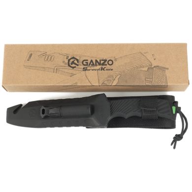 Купити Ніж Ganzo G8012V2-BK чорний (G8012V2-BK) з паракордом в Україні