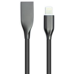 Купить Кабель PowerPlant USB - Lightning, 1м, силикон, черный (CA911790) в Украине