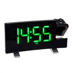 Часы проекционные с FM-радио и USB TFA 60501504, зелёные LED цифры