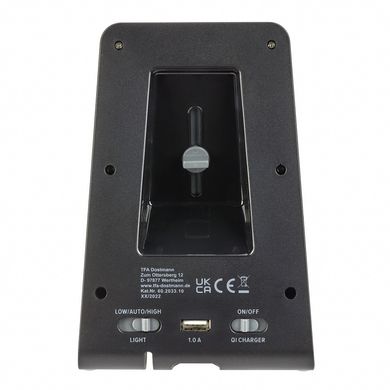 Купити Будильник з бездротовою зарядкою TFA 60203310 "ICONcharge" (стандарт Qi) та USB-зарядкою в Україні