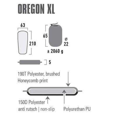Купить Коврик самонадувающийся High Peak Oregon XL 5 см Citronelle (41126) в Украине